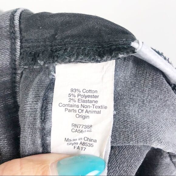 MADEWELL | 9” High Rise Skinny Jeans Black Gray Distressed Denim Women’s Size 27 - Picture 11 of 11